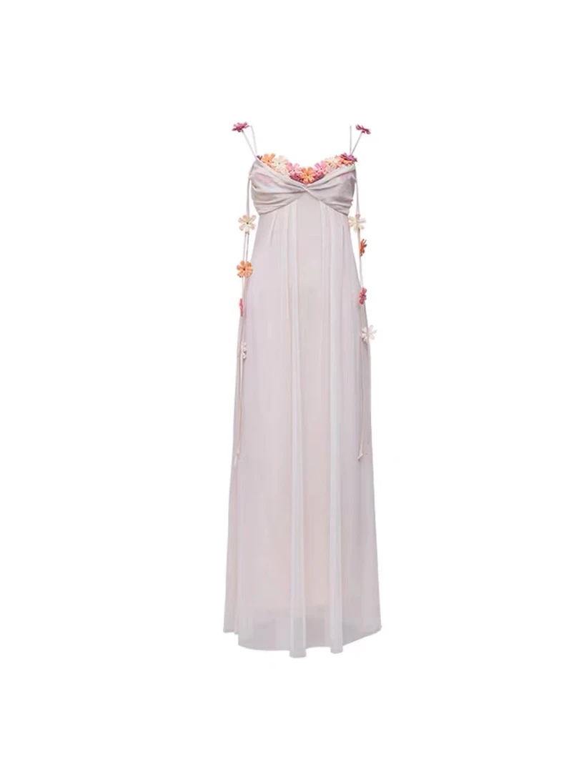 JYX高定度假风情公主法式显瘦花朵连衣裙-024