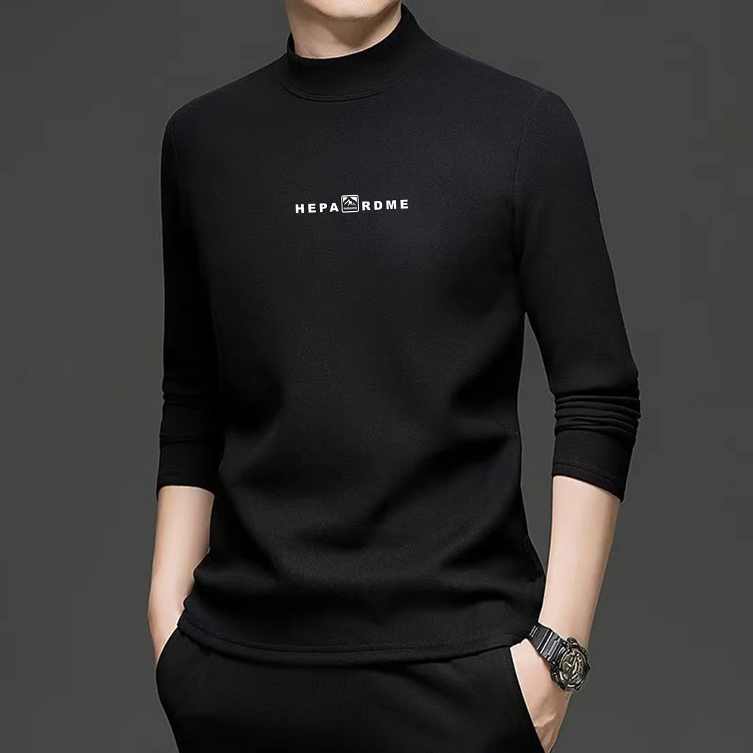 半高领加厚双面德绒超柔保暖秋冬长袖中领男士德绒打底（中山）