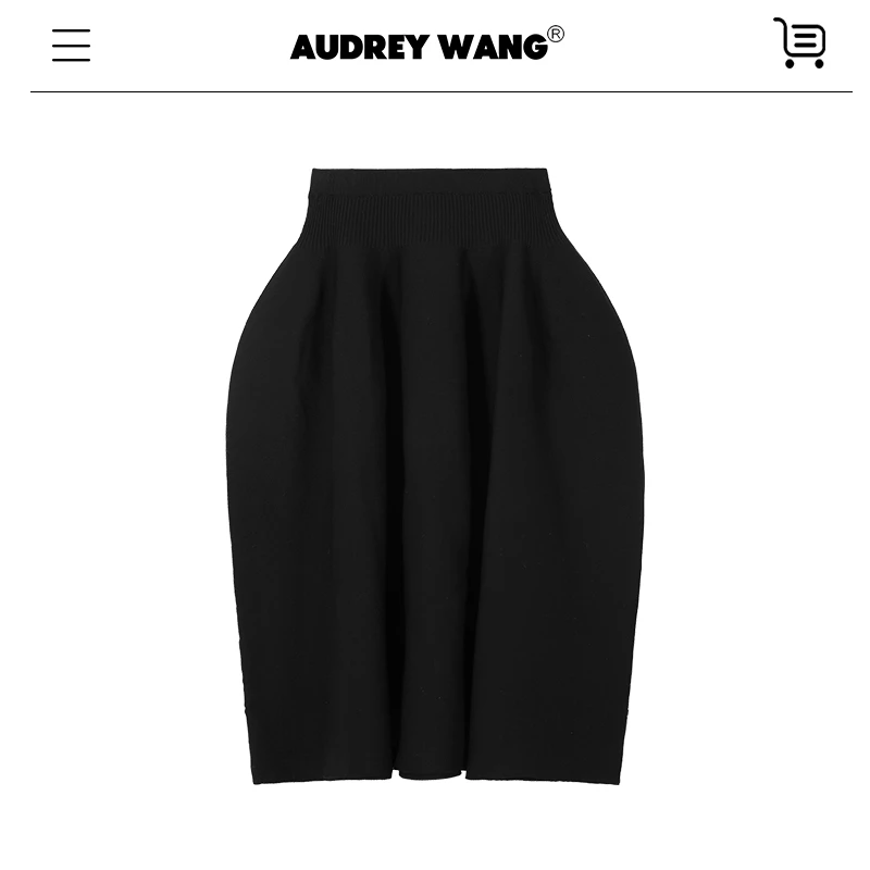 AUDREYWANG立体针织花苞半身裙11895