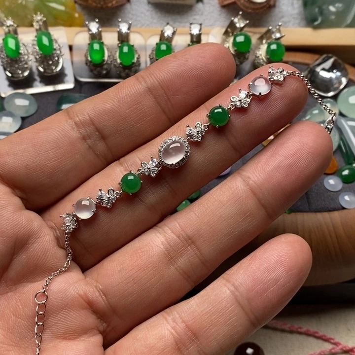 翡翠裸石手链镶嵌费