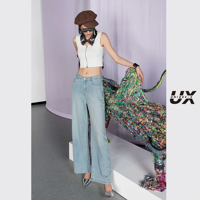 UX2025夏季新款拉链针织背心