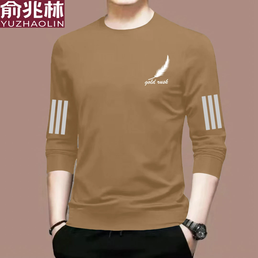 俞兆林纯棉长袖t恤男女春秋长袖秋衣简约百搭打底衫宽松上衣