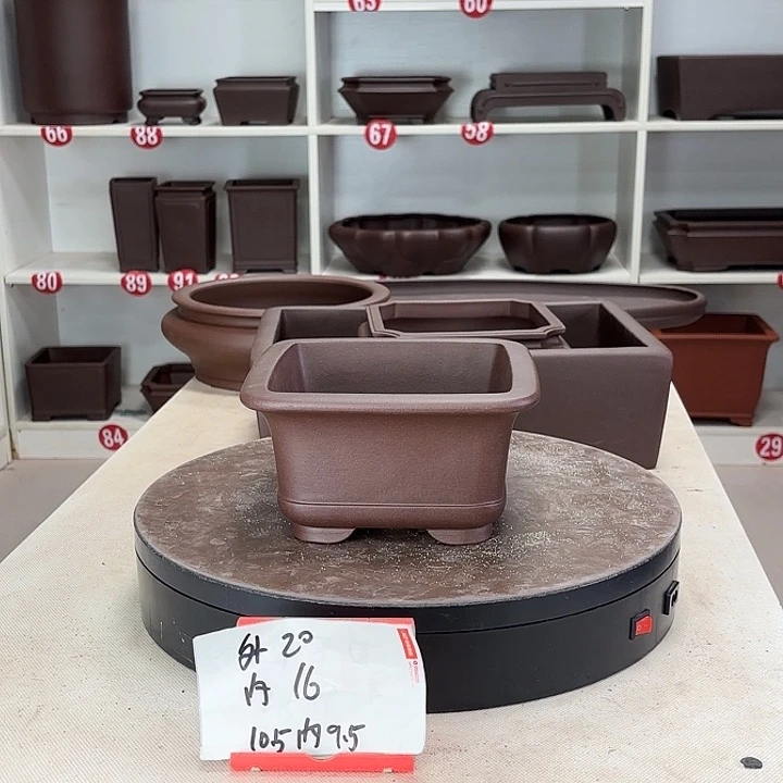 花盆紫砂下带四方小