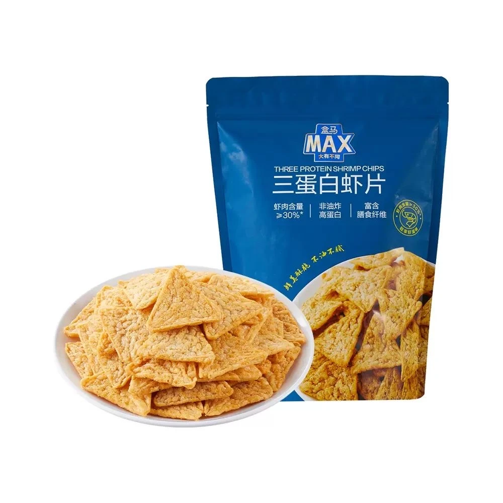 盒马MAX三蛋白虾片320g虾片鲜虾味酥脆休闲正品非油炸新品零食