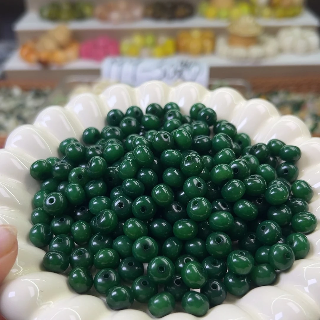 菩提根/象牙果手串卡9主母绿平果120颗