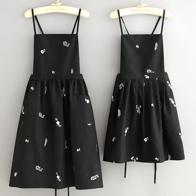 洋气韩版围裙家用厨房做饭围腰2025新款时尚夏天薄款美甲店工作服