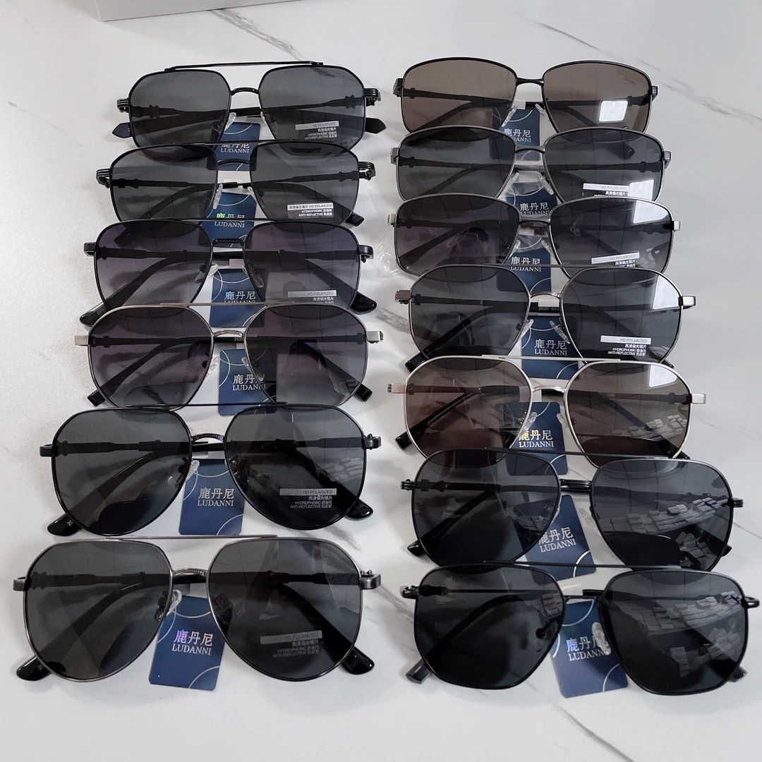 某龙同款复古网红偏光太阳镜开口螺丝可配高度近视偏光镜时尚大框