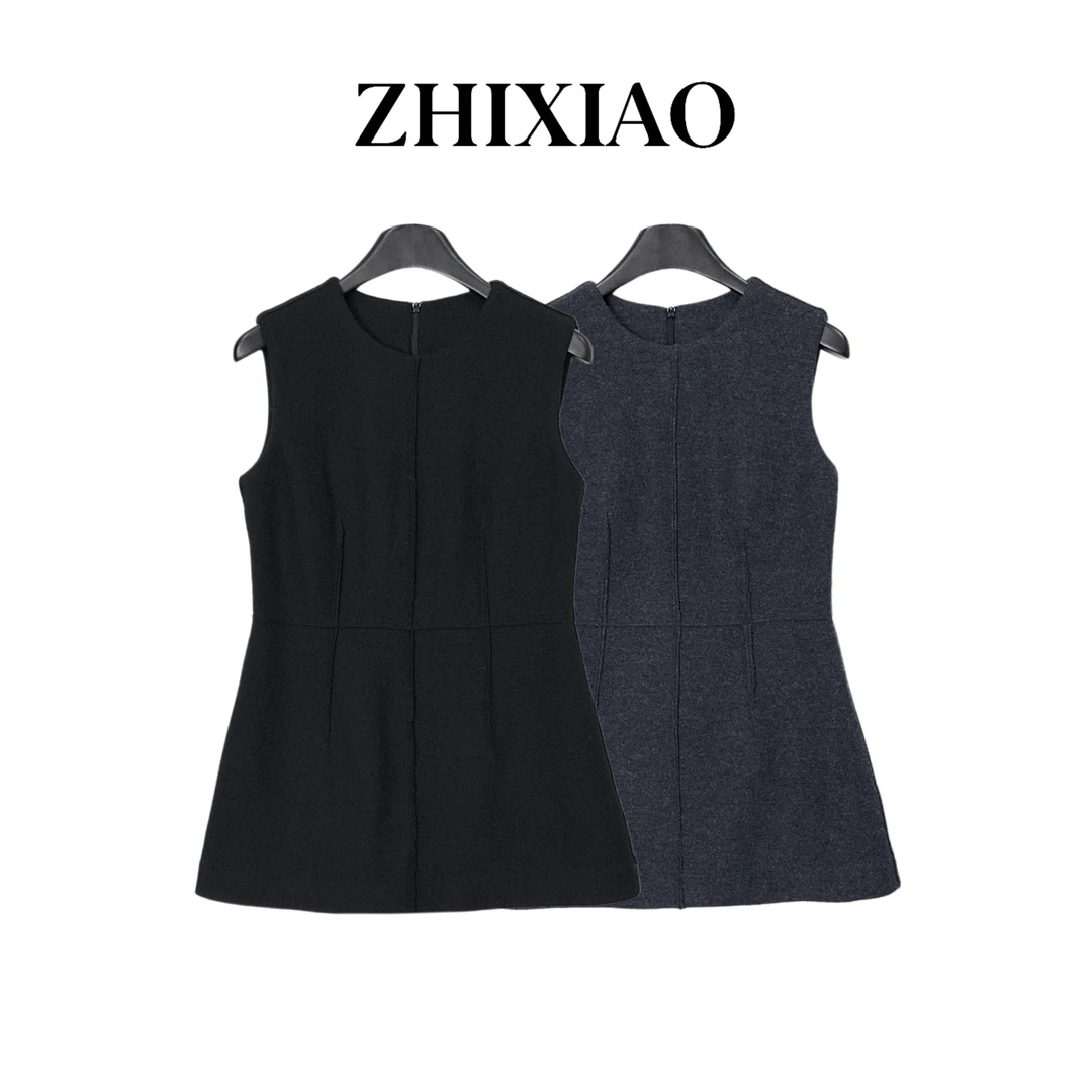 【ZHIXIAO】秋冬新款：羊毛无袖上衣2725