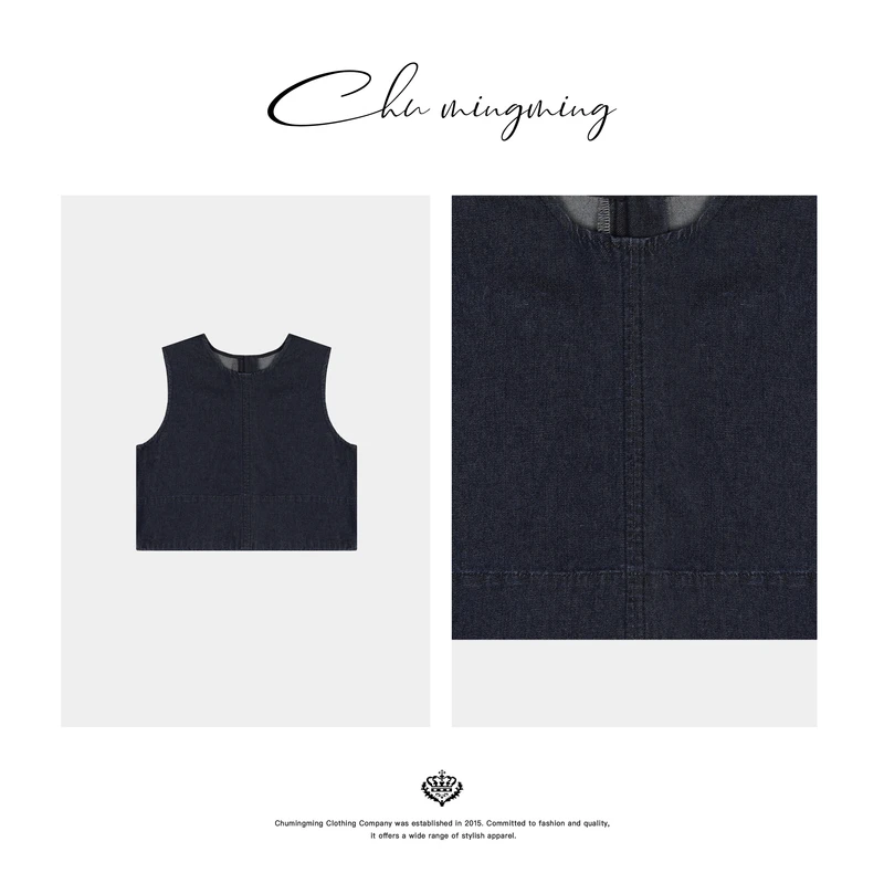 【CHU/2024SSNEW】原创设计《南法》时尚休闲无袖牛仔背心上衣XY13