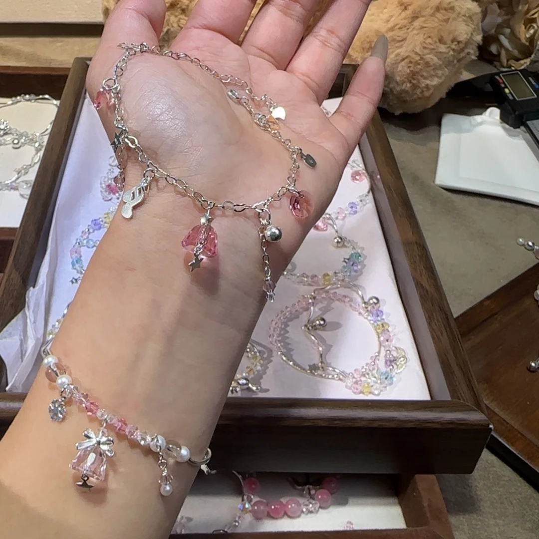 手链烟晶银S925镶嵌风铃来信