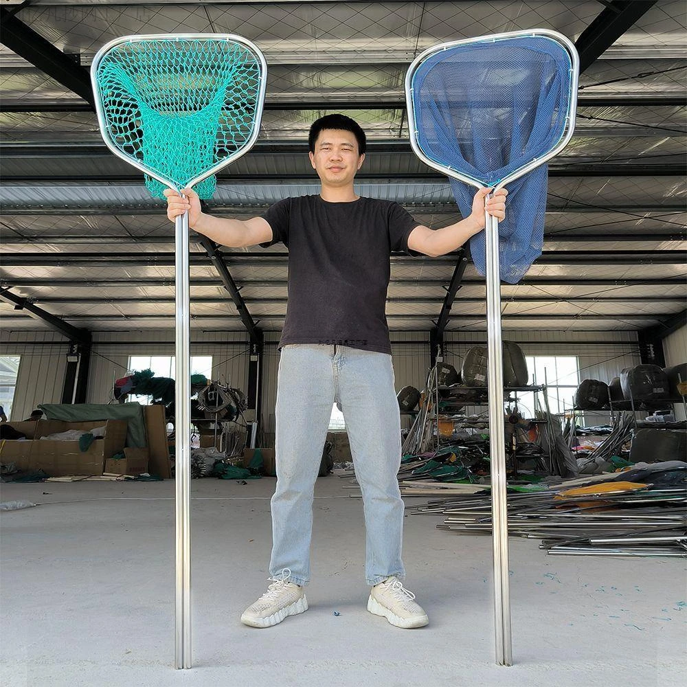 2025一体成型不锈钢抄网捞鱼网渔具鱼网超硬鱼捞河虾赶海抓狗抓鸡