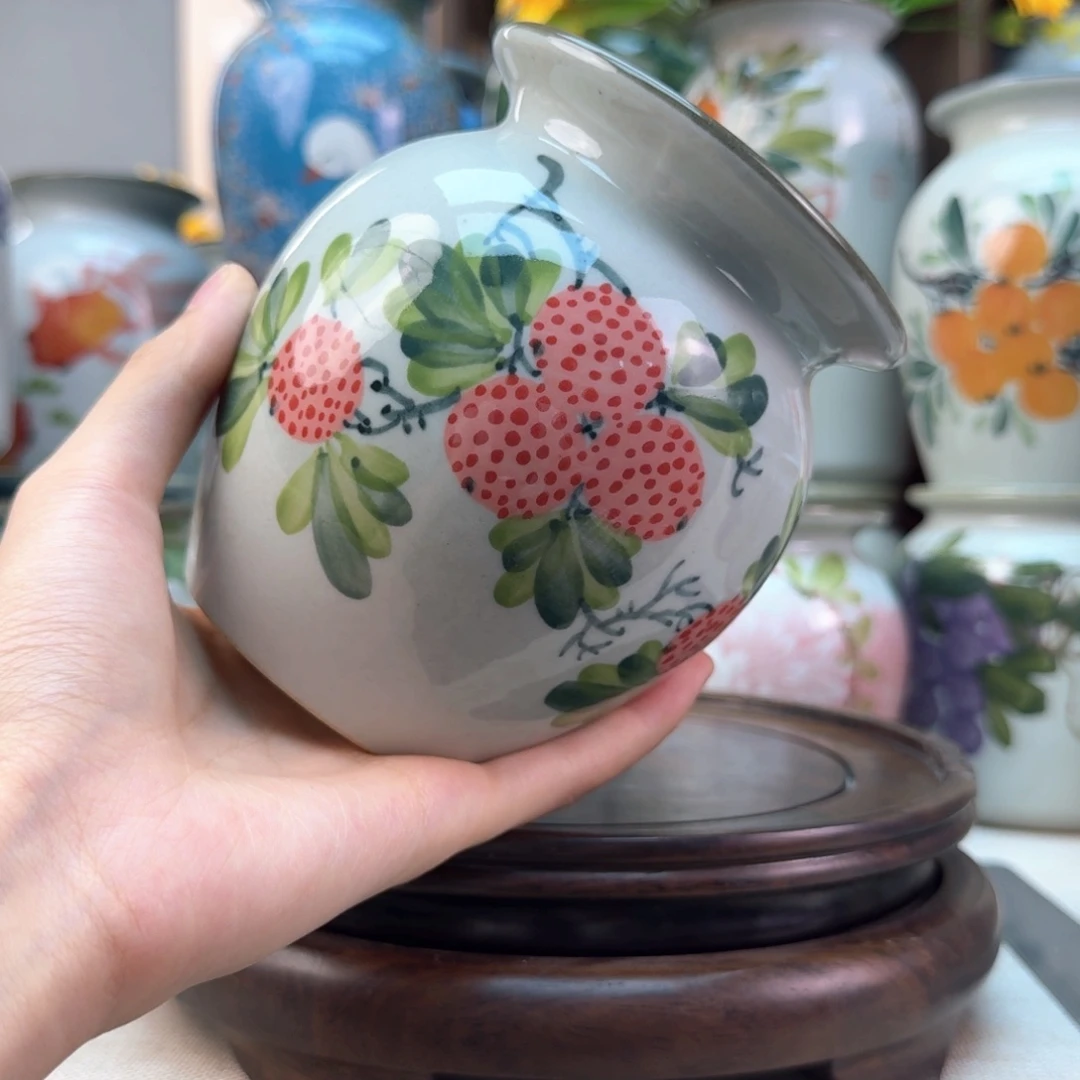 景德镇纯手绘陶瓷花瓶无孔