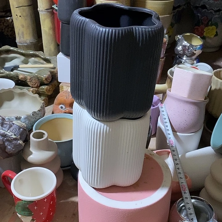 摆件陶盆有孔 微瑕介意勿