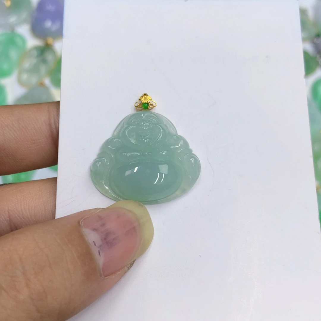 颈饰18K金镶嵌翡翠翡翠