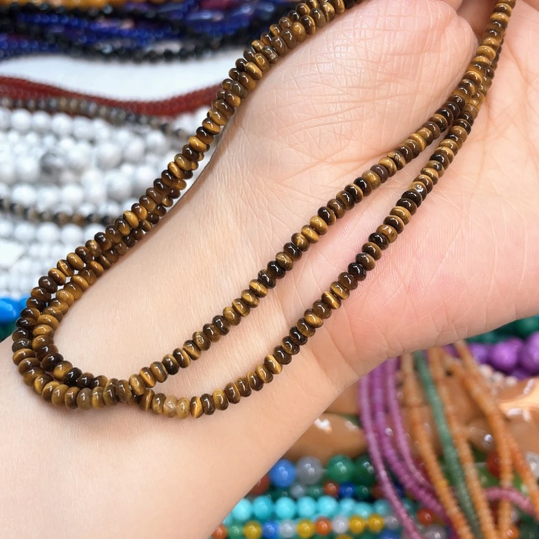 玛瑙/玉髓合金珠宝半成品黄虎眼隔片卡4一条