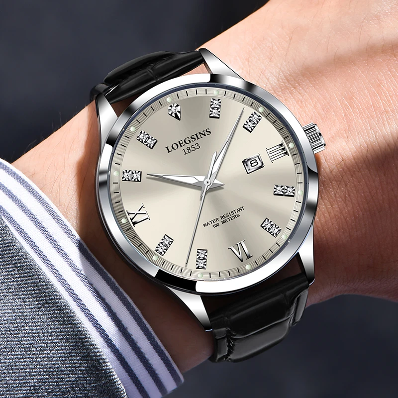 男士手表夜光防水商务时尚百搭皮带男士腕表