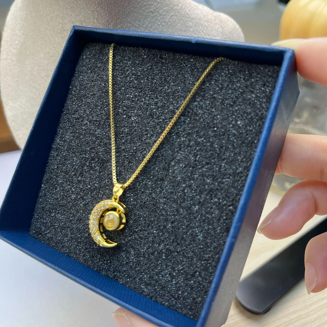 铜合金锆石项链 金色蛇骨链项链女款叠戴高级锁骨链（赠项链）