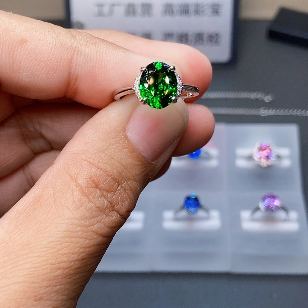 碧玺戒指银S925镶嵌