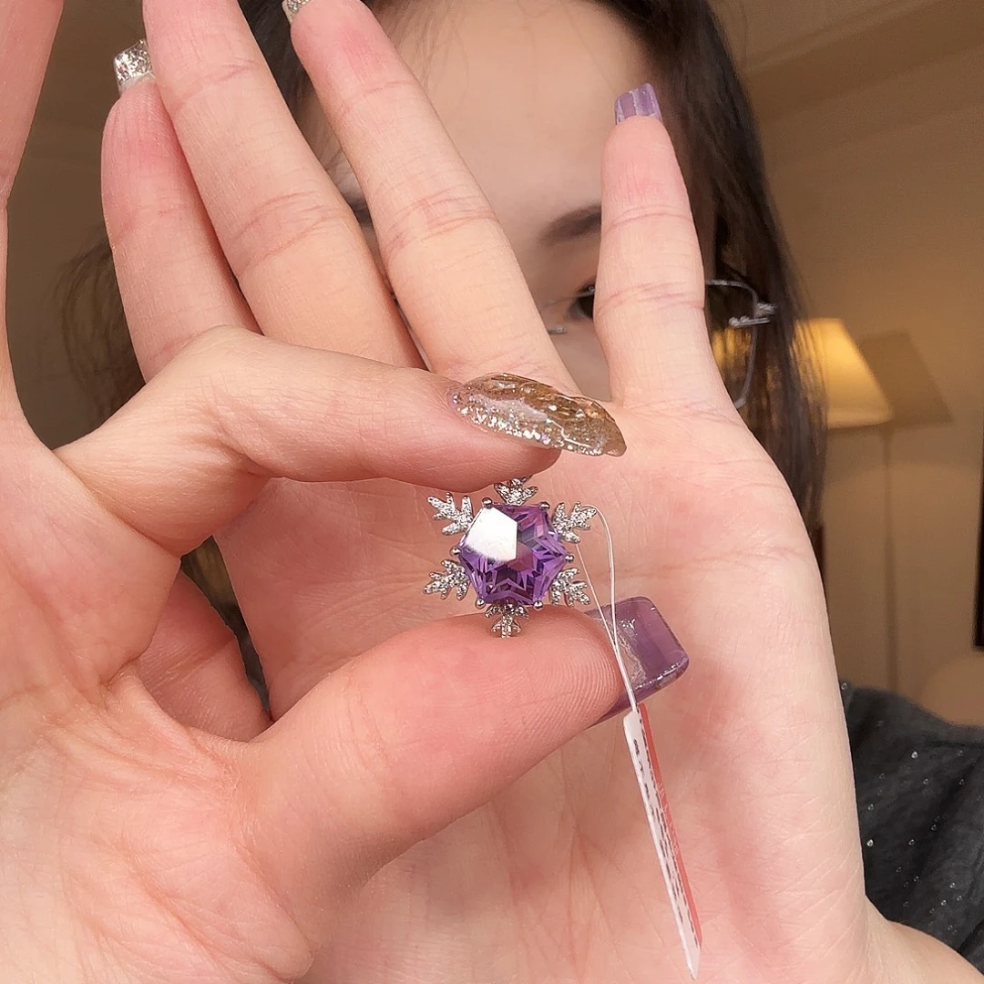 紫晶吊坠(不含链)银S925镶嵌