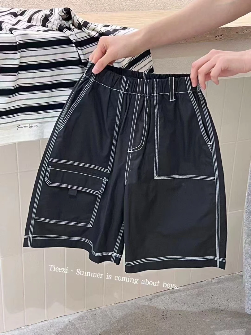 糖小姐家 中裤松紧带短裤男夏季休闲裤速干运动百搭五分裤