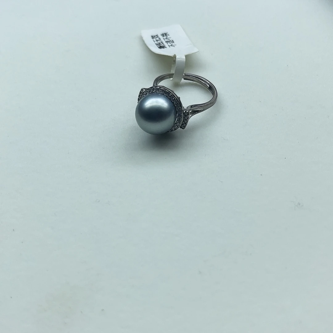 戒指海水珍珠银S925镶嵌