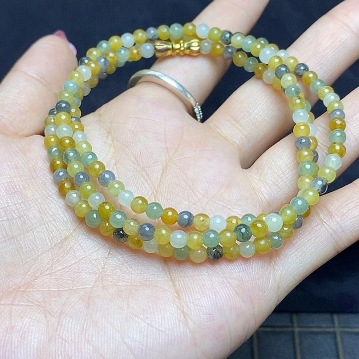 定制翡翠未镶嵌卡3.9多宝小咪珠