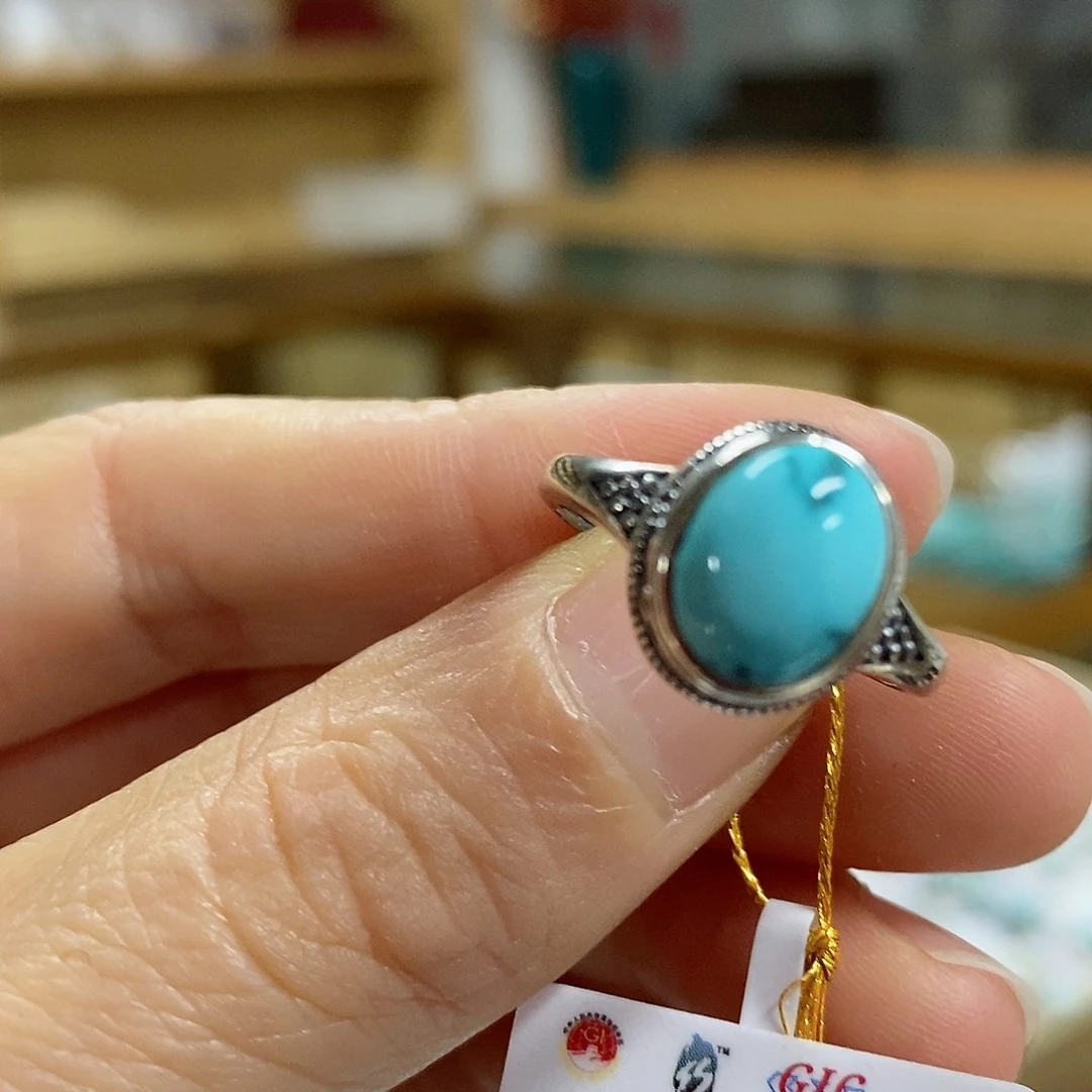 银S925镶嵌绿松石珠宝奇石