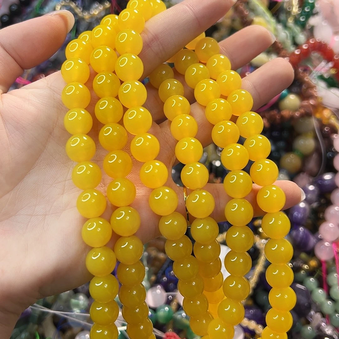 玛瑙/玉髓合金珠宝半成品卡10。7A级鸡油黄玛瑙。一条