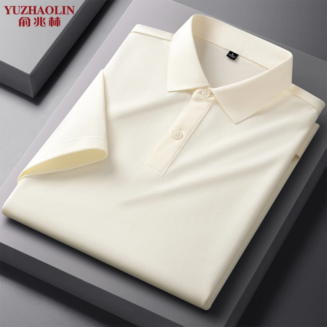 俞兆林棉麻POLO衫短袖男夏季户外运动透气轻奢中年上衣男薄款