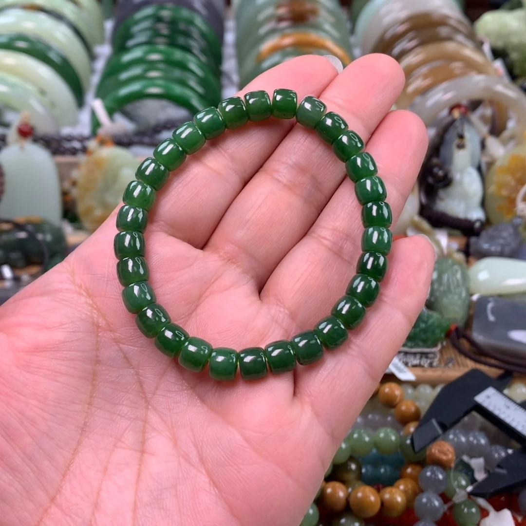 和田玉（碧玉）未镶嵌手链卡0.7