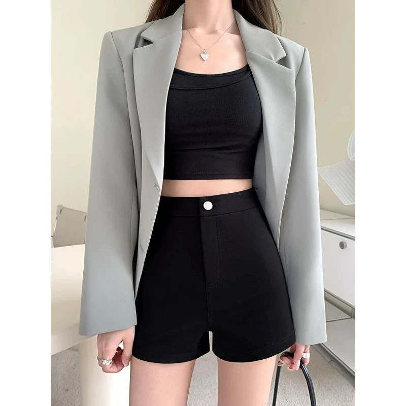 DK007休闲小个子宽松夏季韩版修身女短裤纯色短裤春秋高腰显瘦