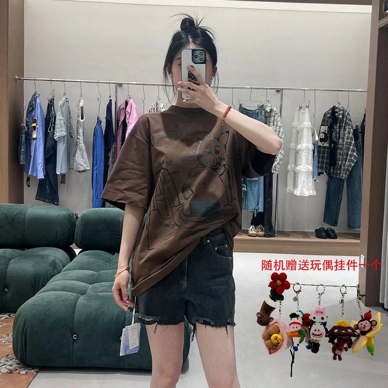 CHEER UP UNIFORM25夏季新品吃饭团的猪短袖T恤