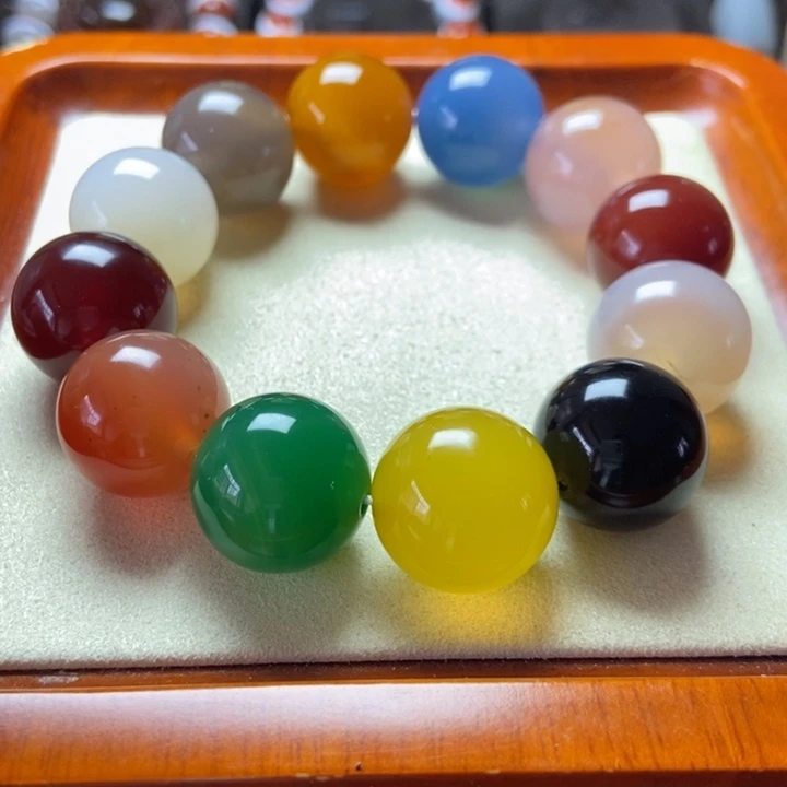 玛瑙/玉髓未镶嵌手串12色多宝 精品