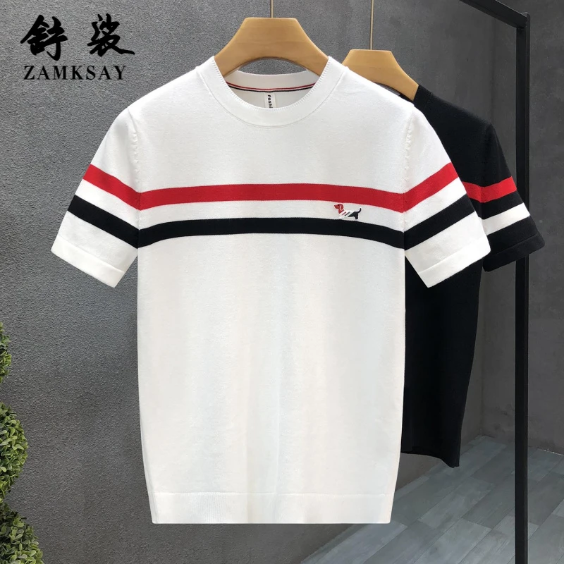 专柜流行秋季内搭针织衫圆领短袖毛衣男春秋新款男士薄款打底衫潮