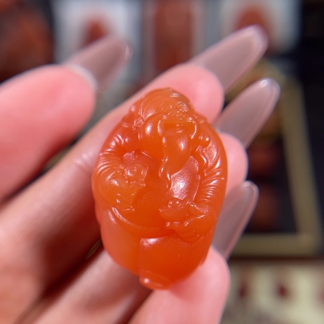南红玛瑙未镶嵌小财神29.2*19.8