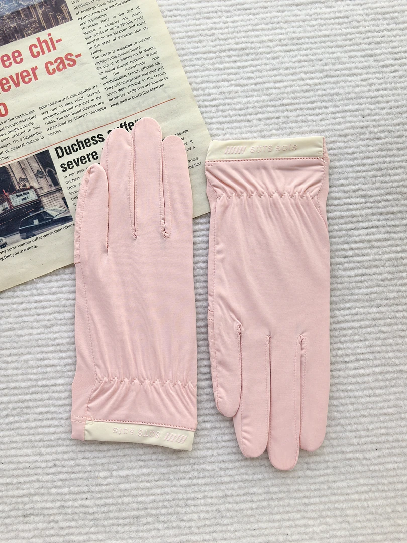 夏季防晒手套女士防紫外线开车骑车掌心镂空户外骑行薄款冰丝手套