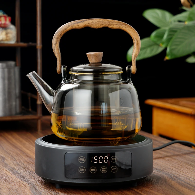 茶简数显电陶炉煮茶器大容量玻璃茶壶加热烧水煮茶套装带内胆过滤