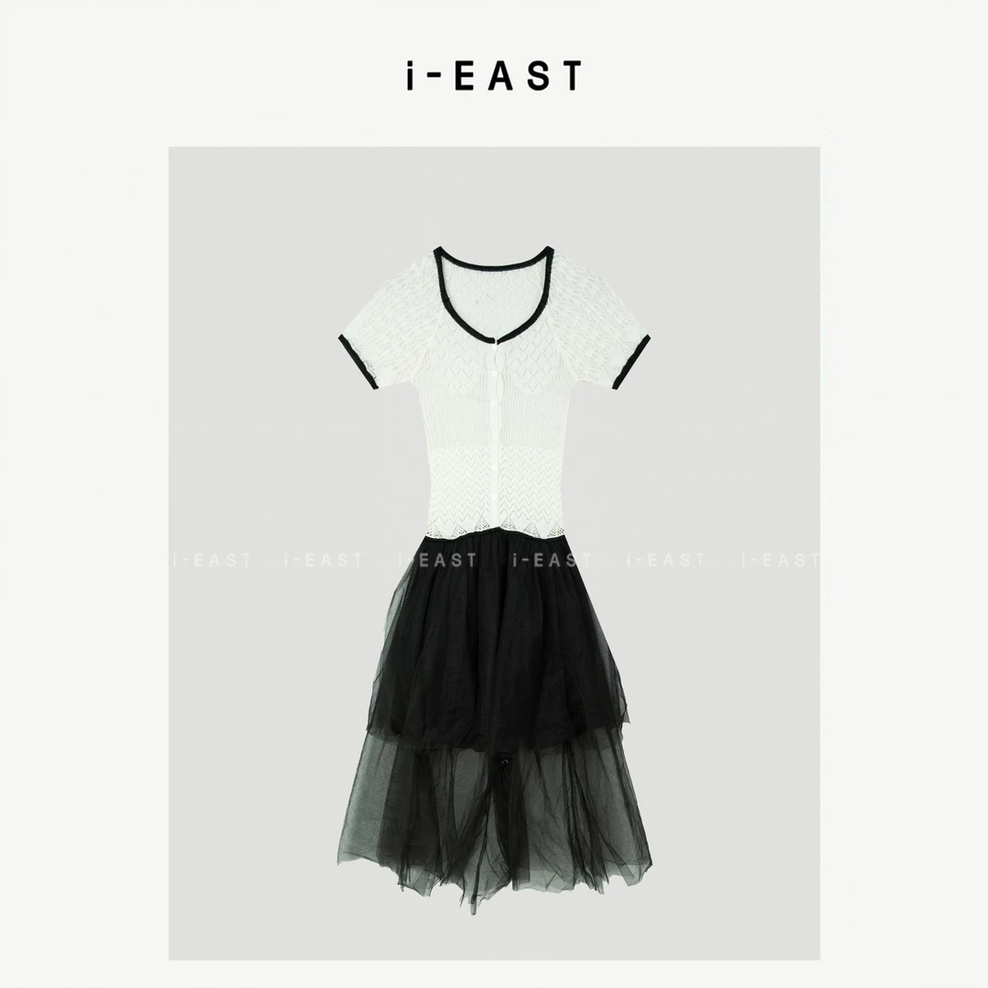 i-EAST 梦幻巴厘岛~后背露背下摆纱纱连衣裙-5X Q14115