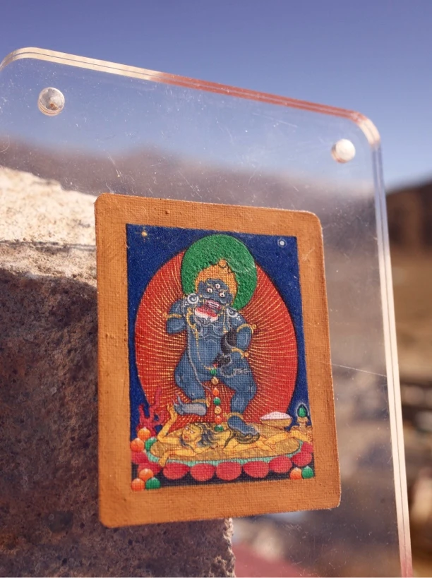 【黑财神】藏卡 ｛纯手绘+矿物质颜料+黄金｝绘制