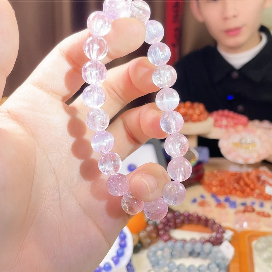 锂辉石手串未镶嵌紫锂辉D10.4mm