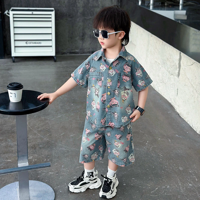 衣服童装哪咤短袖宝宝套装男童夏季夏天新款夏装酷帅儿童2025男孩