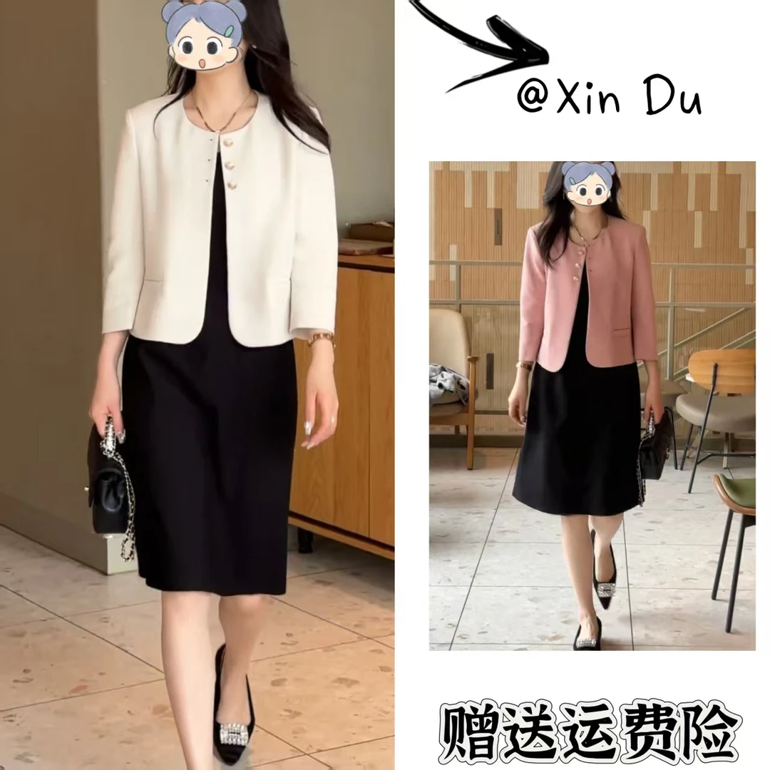 2025秋季新款时尚显瘦气质女士网红洋气两件套百搭款D22969
