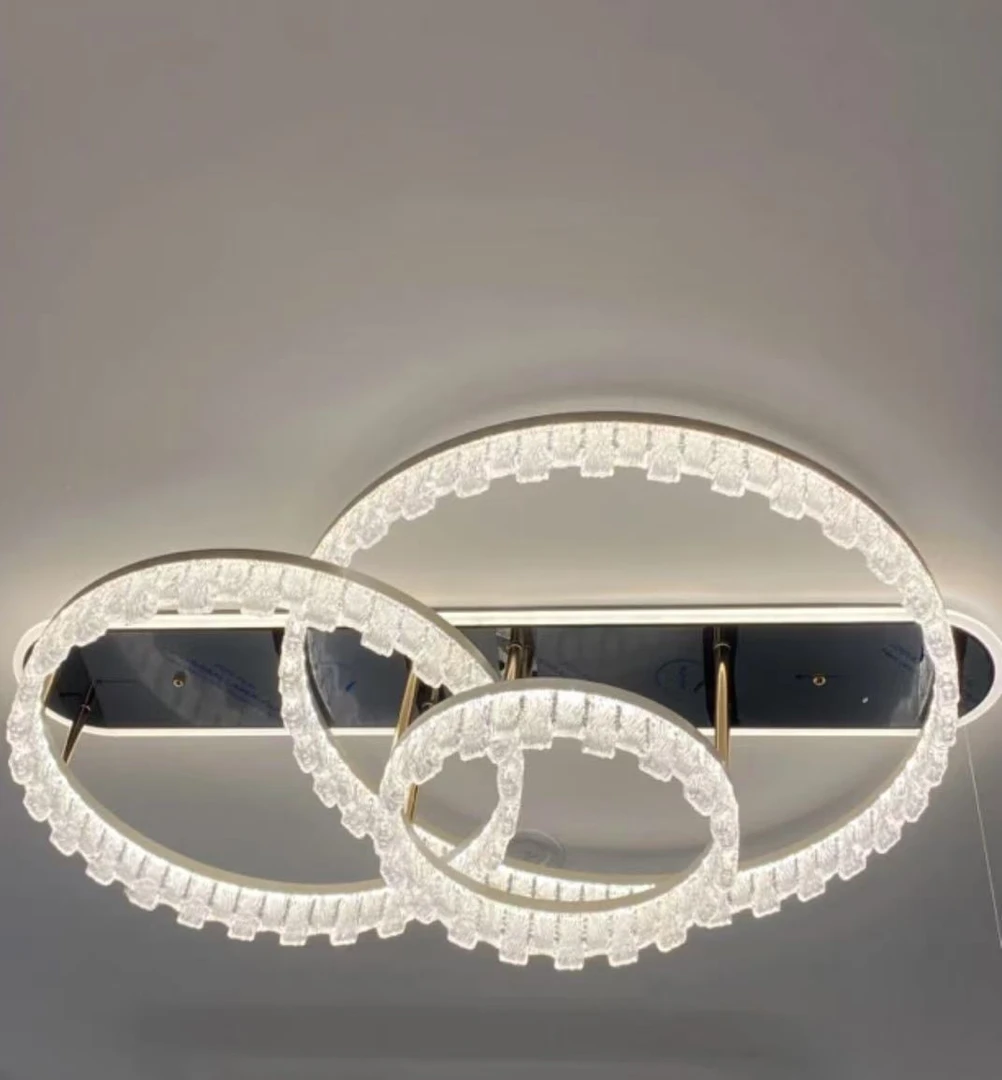 意式轻奢客厅主灯2025新款高级感大气冰裂纹吸顶灯具全屋组合套餐