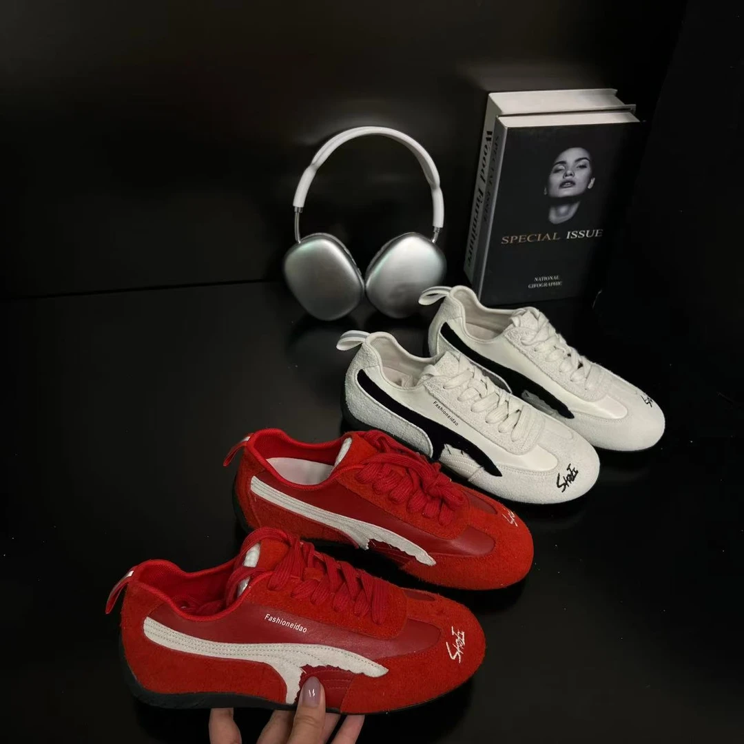 【博主穿搭】平底德训鞋女2025夏季新款透气百搭休闲板鞋潮856