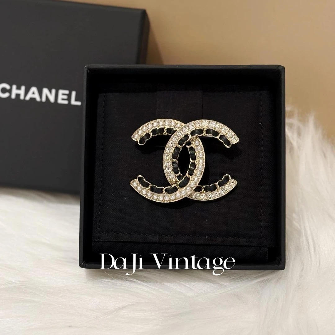 99新 Chanel/香奈儿 大吉中古/Chanel香奈儿双c皮穿链水钻珍珠双