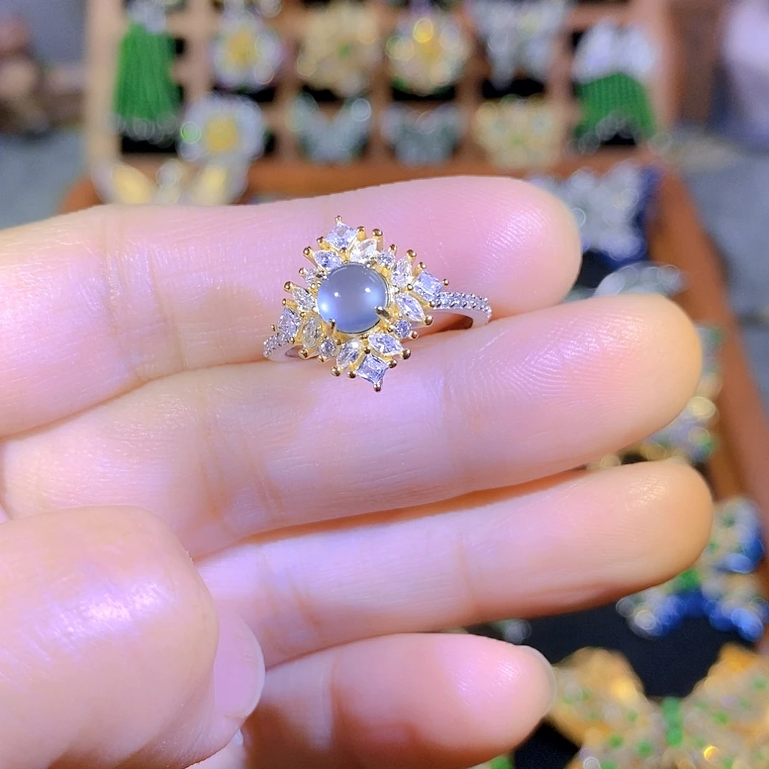 银S925镶嵌把件翡翠