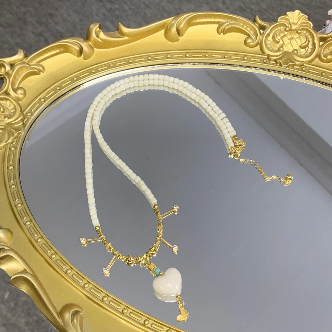 猛犸牙爱心项链 3mm+ F99