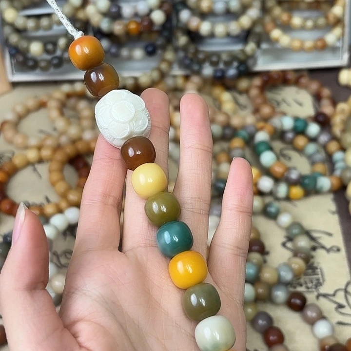 菩提根/象牙果手串卡14手工干磨糖葫芦