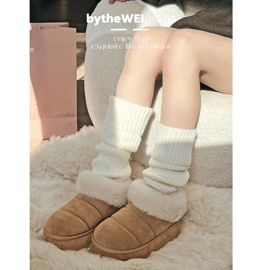 bytheWEI【毛毛虫雪地靴】咯咯同款网红厚底雪地靴2015-03