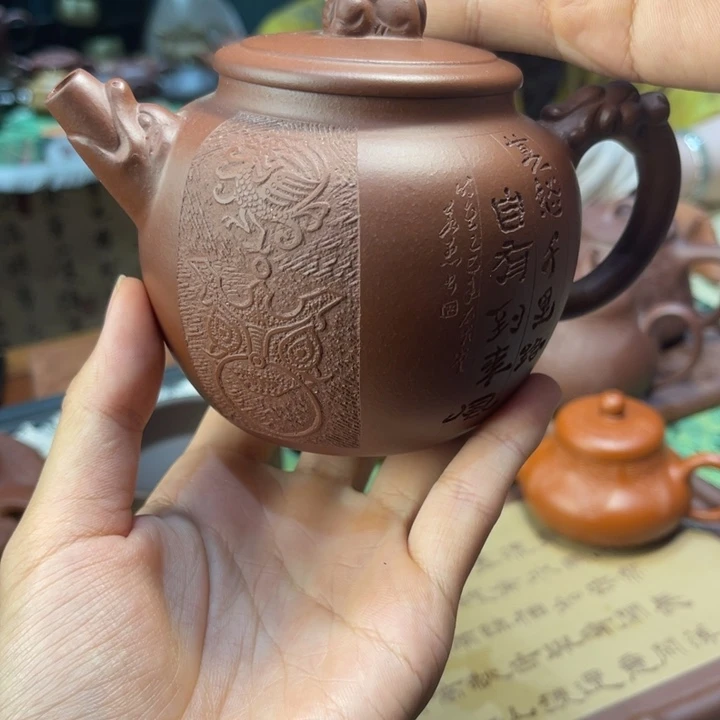 茶壶紫砂紫泥貔貅壶350cc